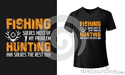 t shirt print with fish and quote Vector Illustration