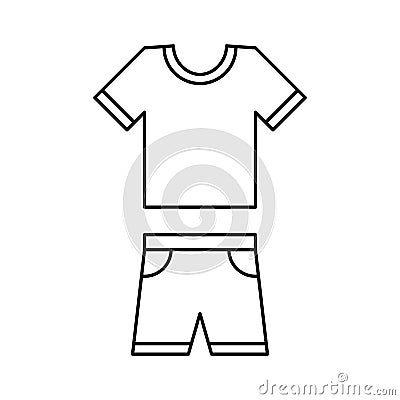 T-shirt and shorts vector line icon, wear symbol. Simple flat vector illustration Vector Illustration