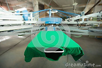 T-shirt silk screen printing machine Stock Photo