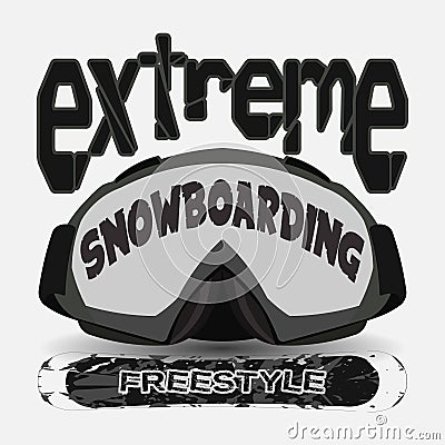 T-shirt snowboarding, extreme sports, athletics Typography Stock Photo