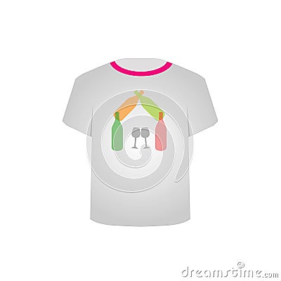 T Shirt Template- wine house Vector Illustration