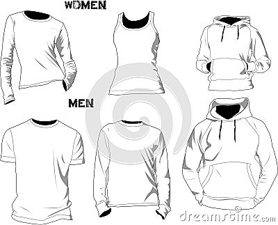 T-shirt templates Vector Illustration