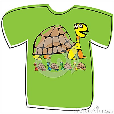 T-shirt with a turtle on white Vector Illustration