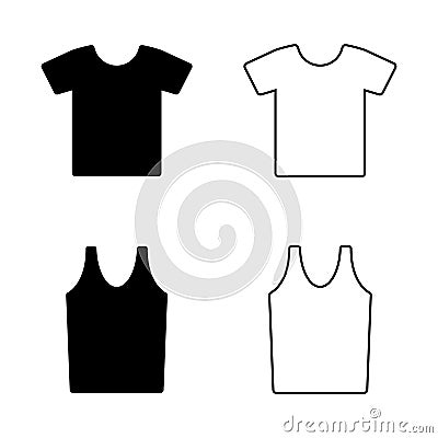 T-shirt vector icon set. Singlet illustration sign collection. clothes symbol. Vector Illustration