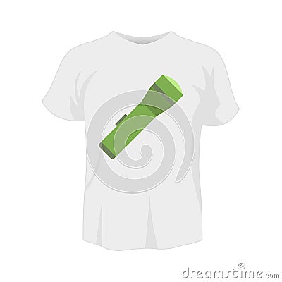 T-shirt white color mockup isolated from background with lamp colored Cartoon Illustration