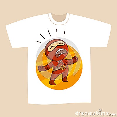 T-shirt White Print Design Superhero Ninja Stock Photo