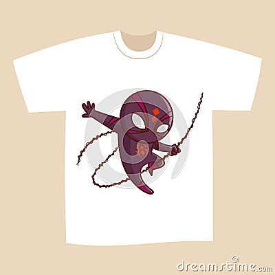 T-shirt White Print Design Superhero Spider Stock Photo