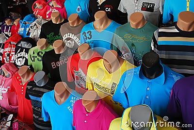 T-Shirts Market Place Editorial Stock Photo