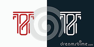 T and T initial line vector logo design with modern, simple, clean and abstract style Vector Illustration
