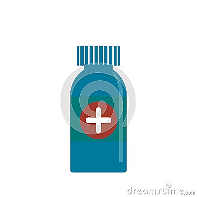 Bottle of medicine, remedy, antibiotics, vector illustration Vector Illustration