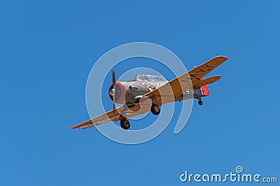 T-6 Texan Airplane Against Clear Sky Editorial Stock Photo