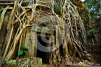 Ta Phrom Doorway Stock Photo