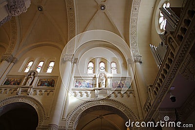 Interior view of the Taâ€™ Pinu Basilica, Gozo, Malta Editorial Stock Photo