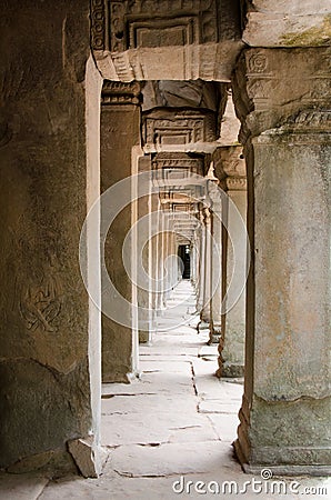 Ta Prohm Temple Corridor Stock Photo