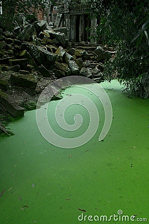 Ta Prohm temple lake Stock Photo