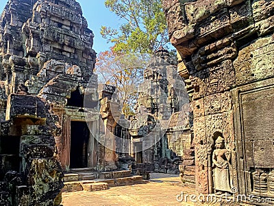 Ta Som, Tasaom, a small Buddhist temple in Angkor, Cambodia Stock Photo