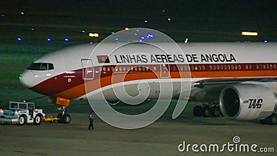 TAAG Angola Boeing 777-300 in Rio De Janeiro Editorial Stock Photo