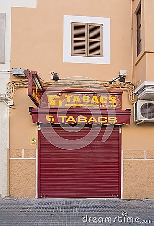 Tabacco store closed Editorial Stock Photo