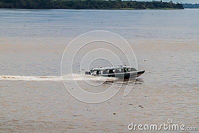 Traffic on river Amazon Editorial Stock Photo