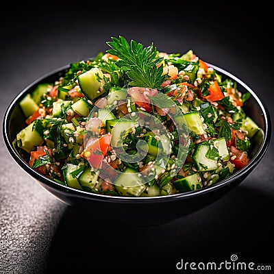 tabbouleh salad with fresh herbs Stock Photo