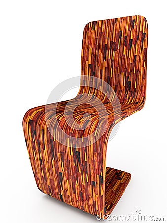 Tabby chair. 3D illustration Cartoon Illustration