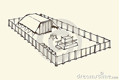 Tabernacle of Moses. Vector drawing Vector Illustration