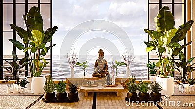 Tabernacle religion room asian style. 3D rendering Stock Photo