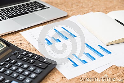 Table with accounting tools Stock Photo