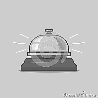 Table bell. press and call the servant. Arrival Vector Illustration
