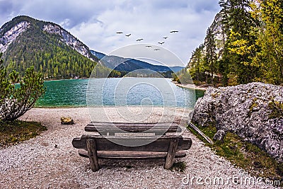 Table and benches for picnics Stock Photo