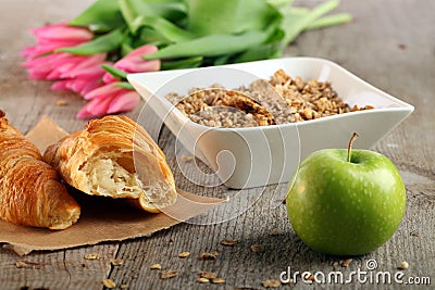 Table Breakfast Stock Photo