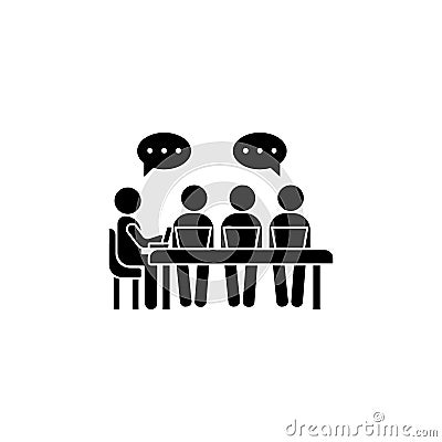 Table bubble laptops trainer icon. Simple business indoctrination icons for ui and ux, website or mobile application Stock Photo
