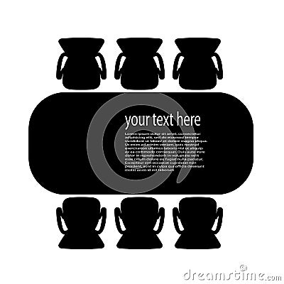 Table for business meetings top view vector illustration Vector Illustration