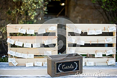 Table Cards at Wedding Reception Stock Photo