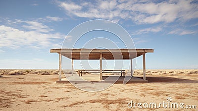 Surreal Picnic Setting In The Australian Desert Stock Photo