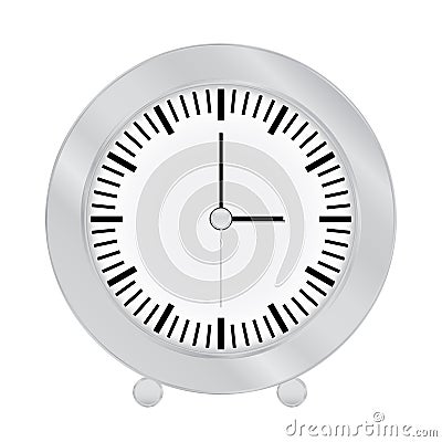 Table clock. Round alarm clock Vector Illustration