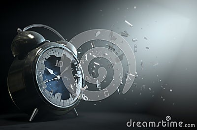 Table Clock Time Smashing Out Stock Photo