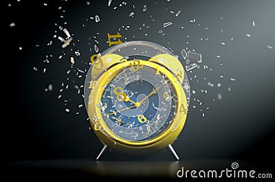 Table Clock Time Smashing Out Stock Photo