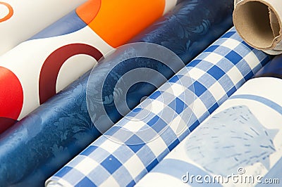 Table cloths at the market Stock Photo