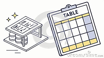 Table data chart, spreadsheet format and information display vector design Generative AI Vector Illustration