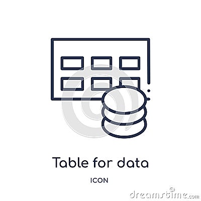 Table for data icon from user interface outline Vector Illustration