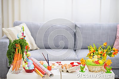 Table with decoration stuff Stock Photo