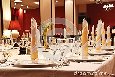 Wedding table reception Stock Photo