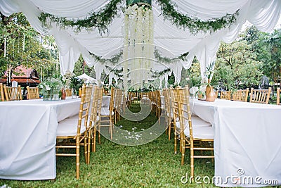 Table decorations for holidays and wedding dinner. Stock Photo