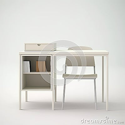 table with drawers modern Scandinavian interior furniture minimalism wood light studio photo Stock Photo