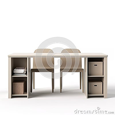 table with drawers modern Scandinavian interior furniture minimalism wood light studio photo Stock Photo