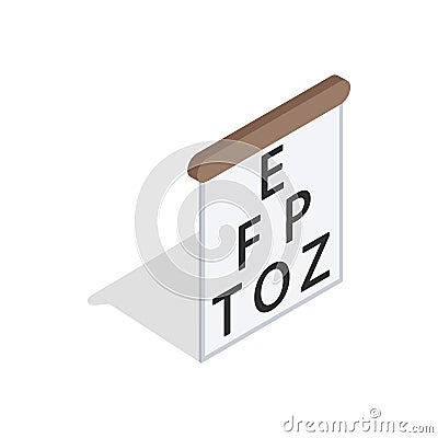 Table for eye tests icon, isometric 3d style Vector Illustration