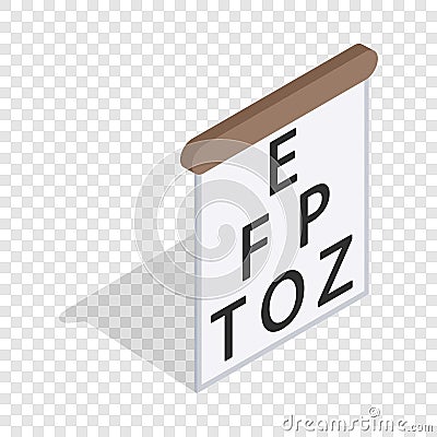 Table for eye tests isometric icon Vector Illustration