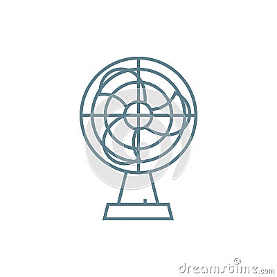 Table fan linear icon concept. Table fan line vector sign, symbol, illustration. Vector Illustration