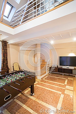 Table football inside expensive house Stock Photo